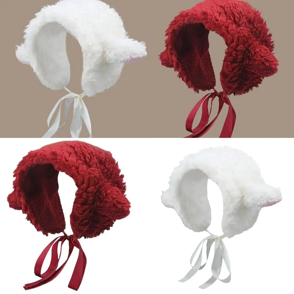 Hot Furry Lamb Ear Warm Headband Cute Sheep Ear Warmer Soft With Earflaps Winter Ear Muffs For Head Wrap