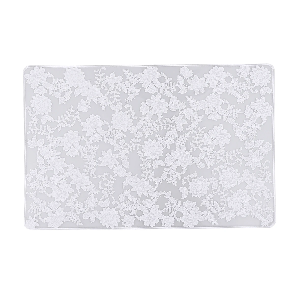 Tovaglietta bianca in PP da 2 pezzi, impermeabile, facile da pulire, con fiori di pizzo, sottobicchiere addensato per caffè, tè, cena, antigraffio