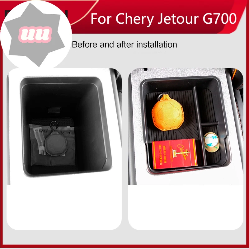 

New For Chery Jetour T1 2024 2025 Car Center Console Armrest Dashboard Storage Box Holder Wireless Charging Silicone Pad Accesso