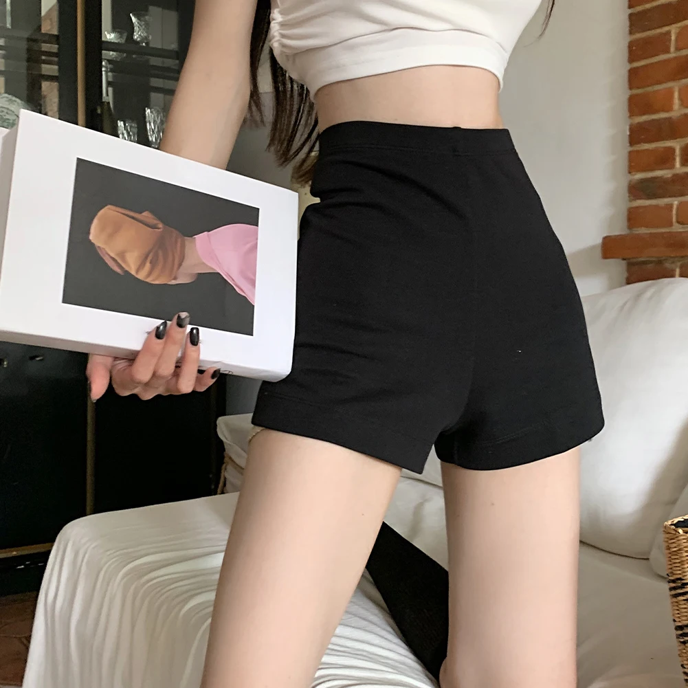 Sports Shorts Black Casual Casual Pants Cotton Elegant Grey High Waist S-L Shorts Solid Color Sports Versatile