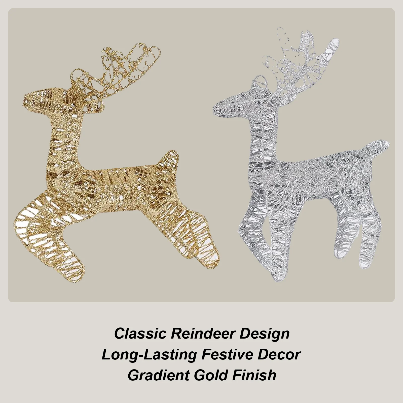 

Lighted Christmas Deer Anti-Rust Glitter Seasonal Decoration Lighted Deer Christmas Decorations For Indoor Outdoor Front Yard