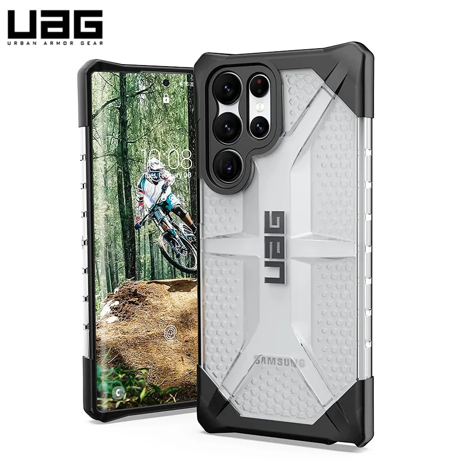 UAG Plasma Clear Hard Case for Samsung Galaxy S23 Ultra S20 FE S21 Plus S22 Note 20 10 Original Logo Shockproof Rugged Cover