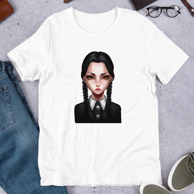 

Vintage Horror Atmosphere T-Shirt My Tow Personalities TV Tshirt Wednesday Printed Women T Shirt Girl Tee Hipster Ullzang Tops