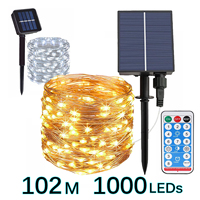 100M solar light string outdoor remote control LED fairy light camping courtyard festival party terrace decoration