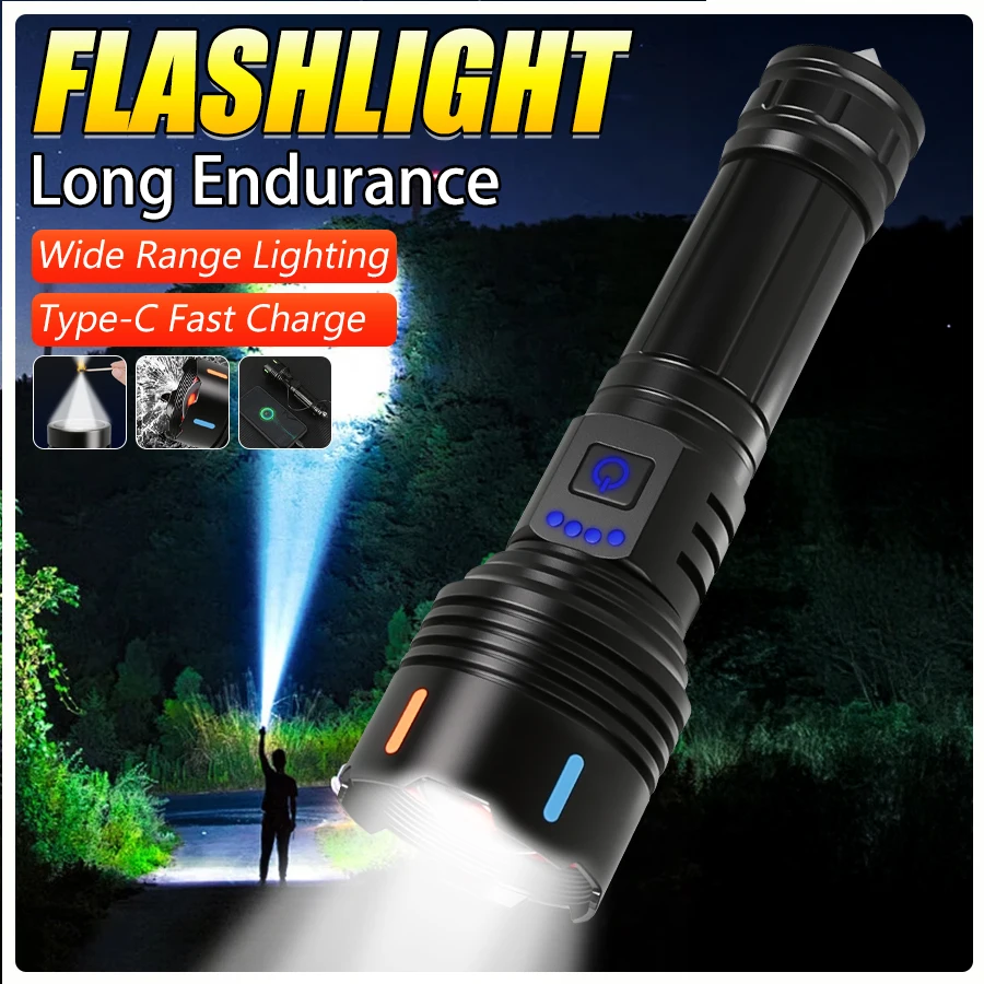 

Super Bright LED Flashlight USB Rechargeable Telescopic Zoom Torch Lamp Outdoor Powerful Handlamp Camping Hiking Fishing Lantern