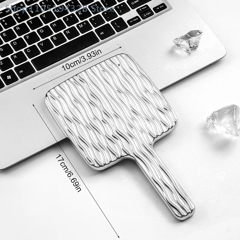 [MP] 1 pièces miroir carré Mini miroir cosmétique de bureau à main miroir de maquillage voyage métallique Portable miroir de beauté