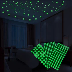 Glow Stickers Luminous In Darkness Fluorescent Star Wall Art 3D Home Decals For Kids Room Ceiling Switch Decoration