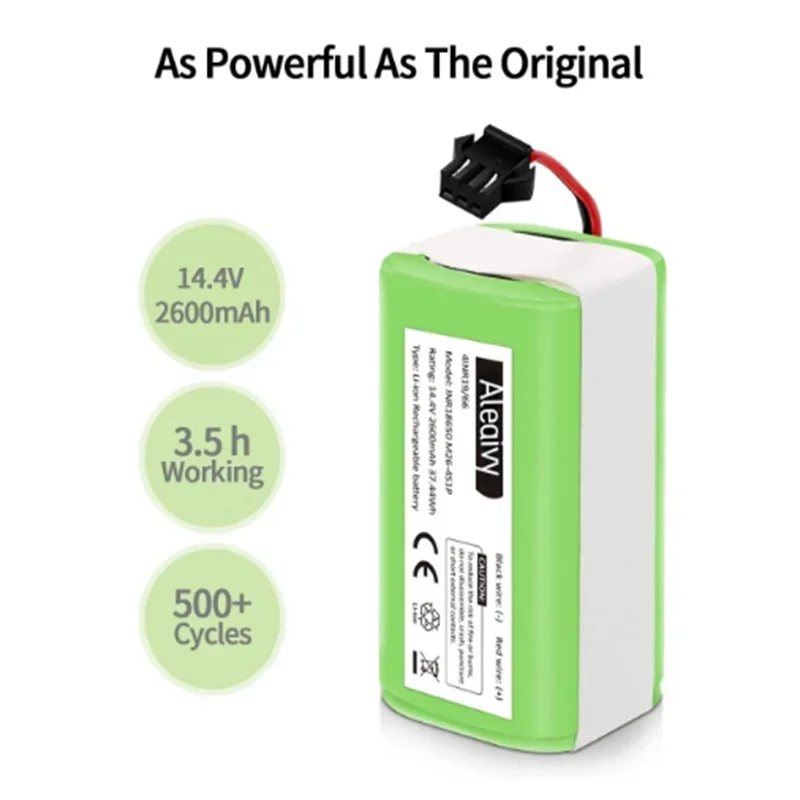 18650 pacco batteria 14.4V 2.6Ah per Cecotec Conga Excellence 950 1090 Ecovacs Deebot DN621 601 Eufy RoboVac 35C Panda i7 V710