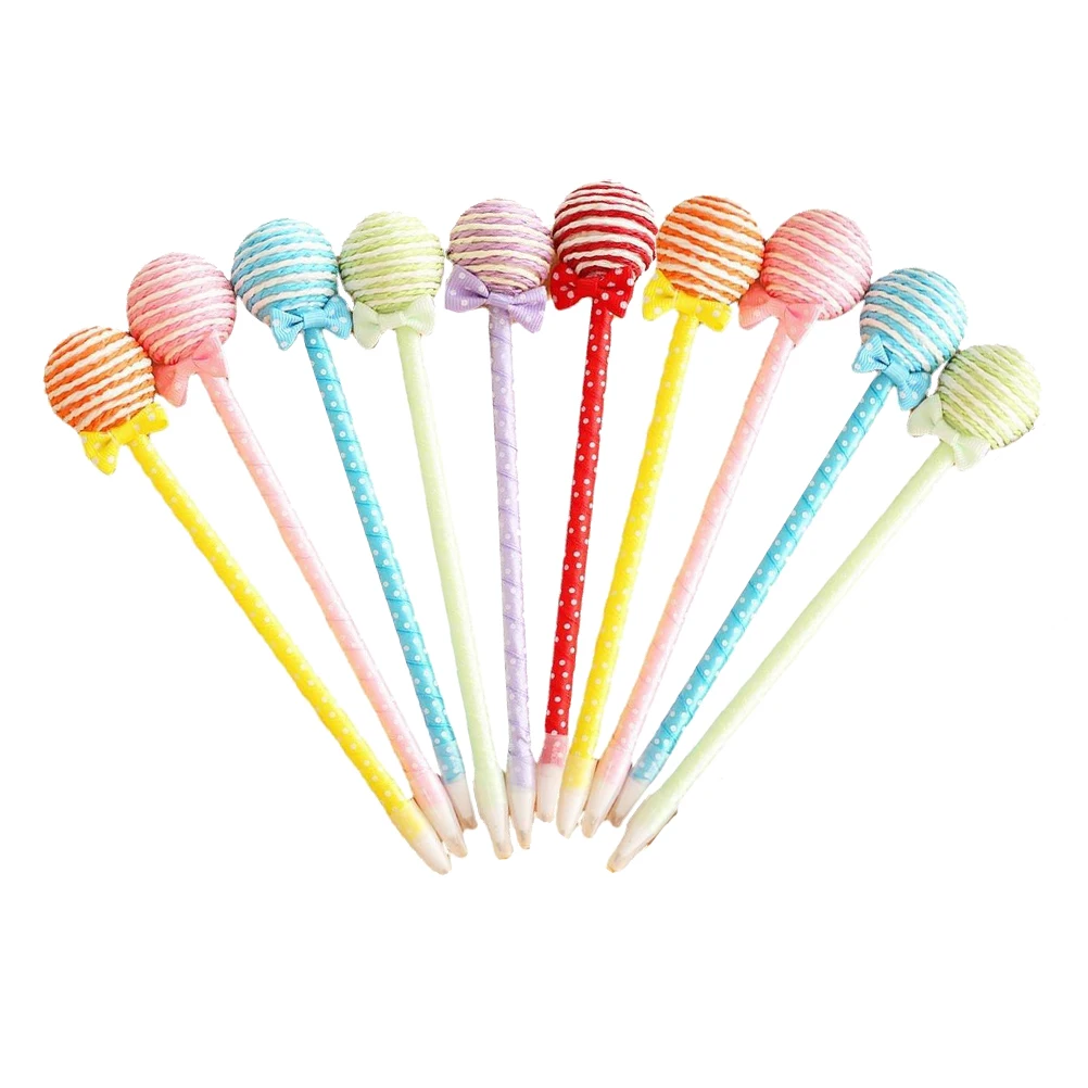 

10 Pcs Bow Ballpoint Pen Creative Writing Lollipop Shape Sign Fine Tip Portable Plastic Pens Student Students Stationery Gift