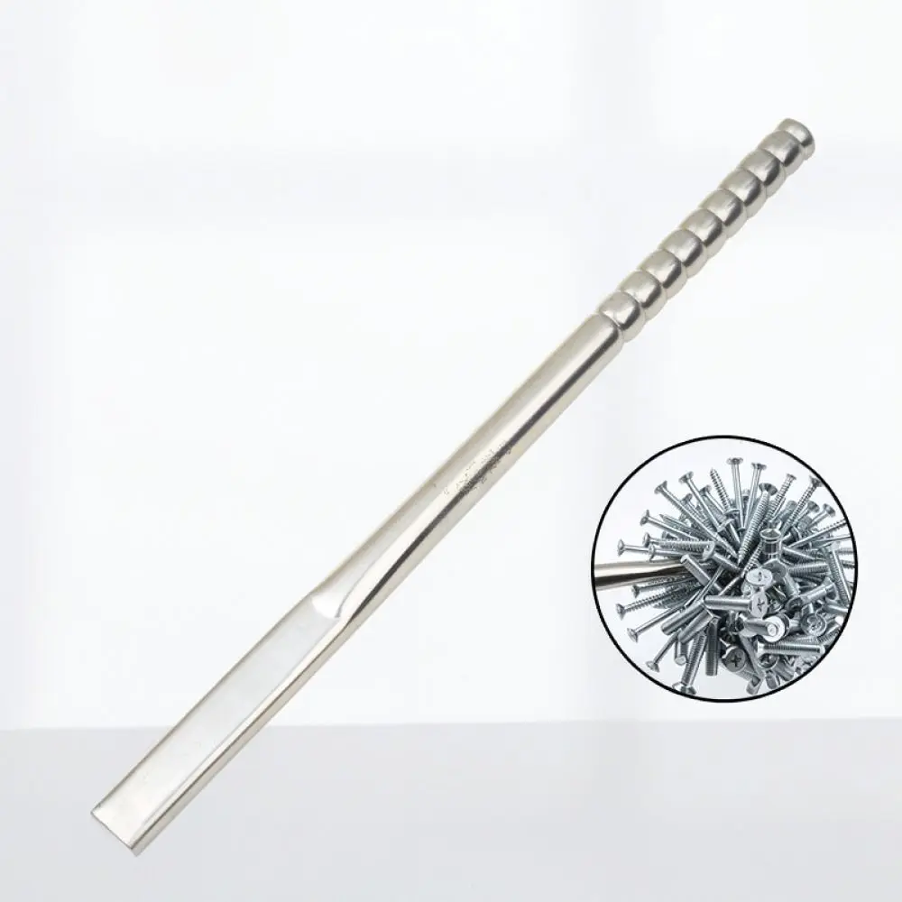 Flat Magnetic Pickup Bar Stainless Steel Neodymium Recovery Tool For Workshop Floor Cleaning Of Iron Particles