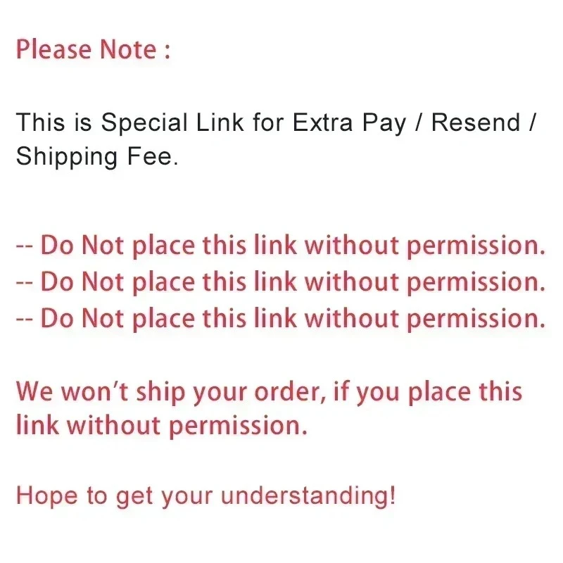 Custom Extra Payment Link Covering Order Balance, Restock Shipping Cost & Reshipment Extra Fee