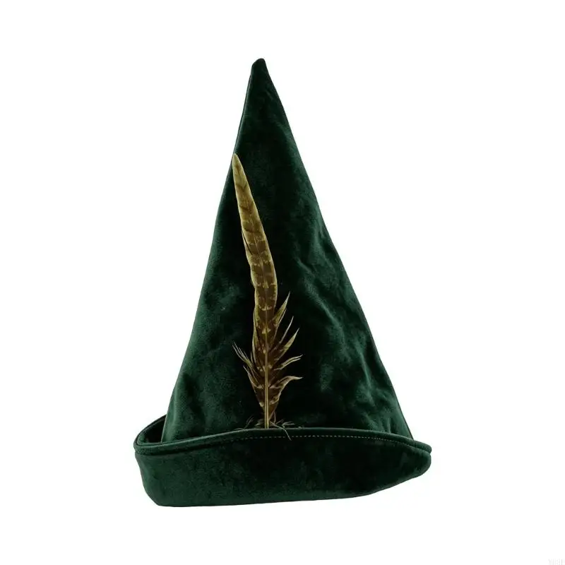 Soft Polyester Wizard Hat for Halloween Cosplay and Photo Props Y08E