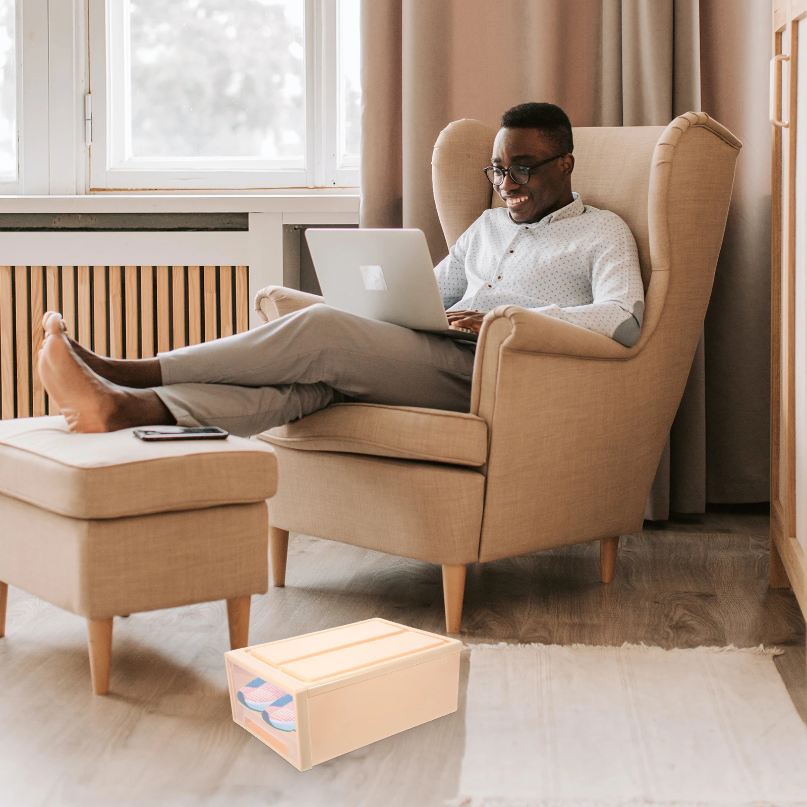 

Clear Transparent Shoe Storage Box Organizer Stackable Multi-Functional Closet Entryway Stackable Storage Drawers