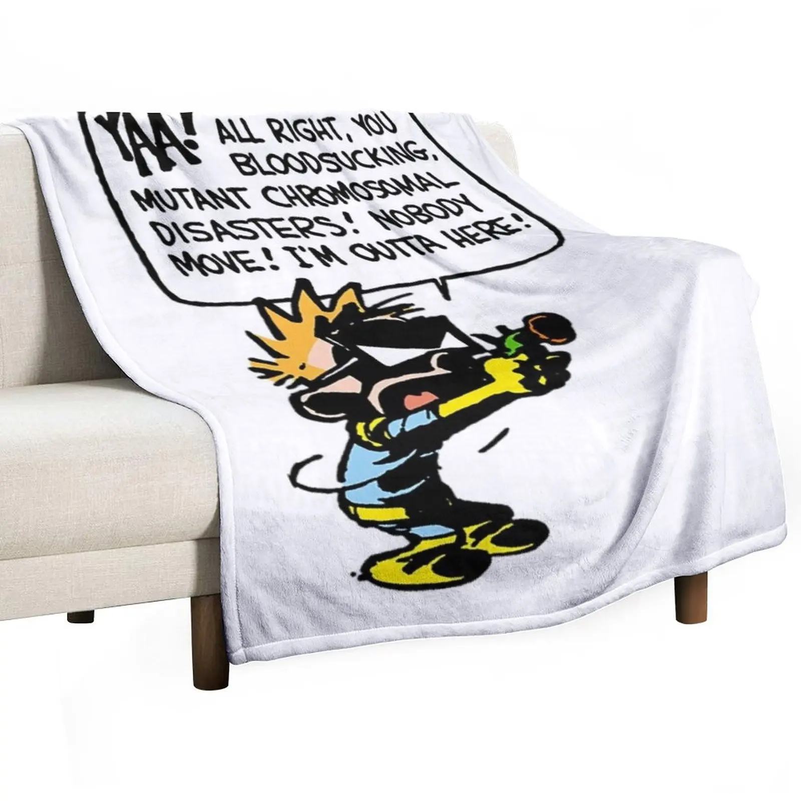 Calvin And Hobbes T-ShirtSPACEMAN SPIFF - 2.0 Throw Blanket Cute Beach Retros Blankets