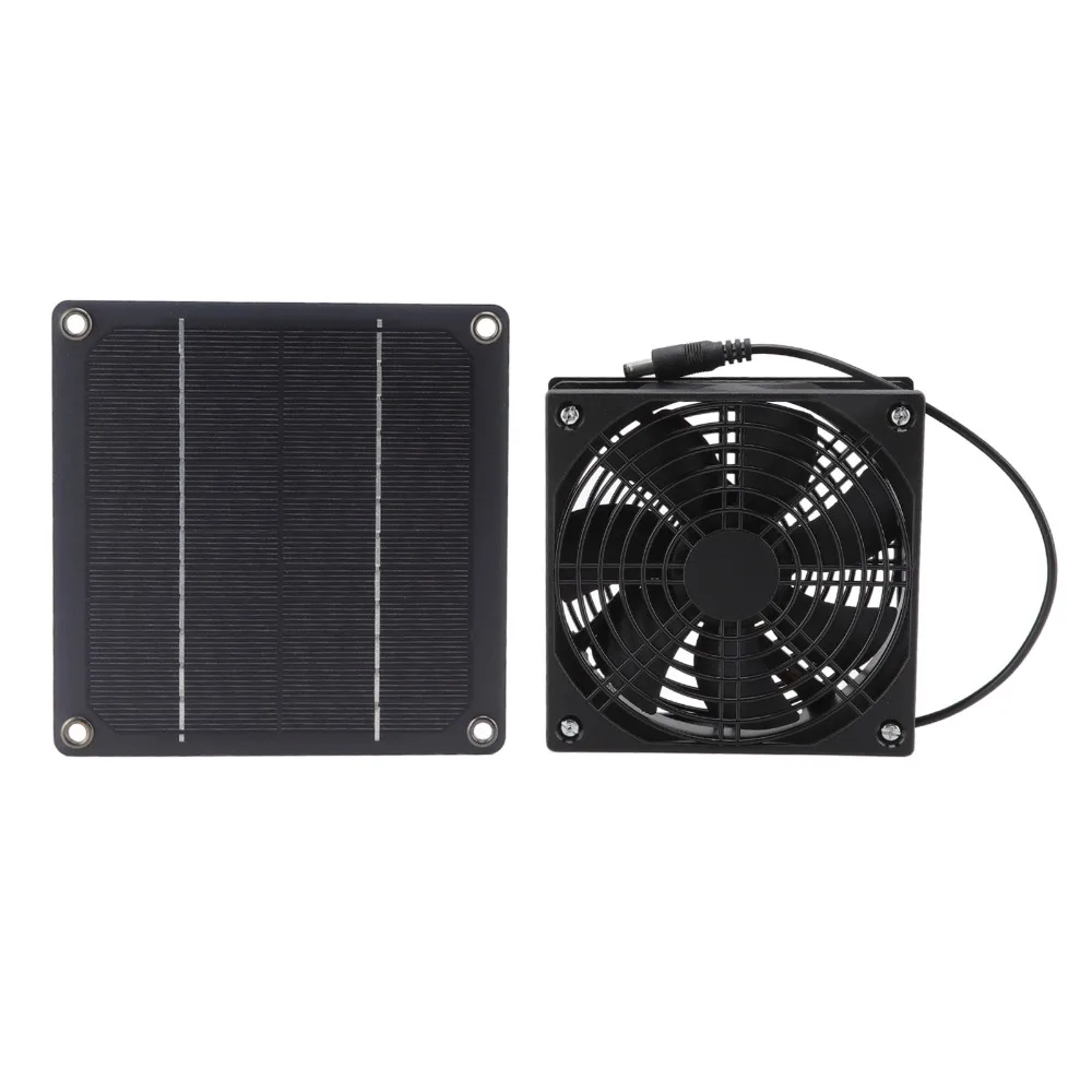 3W Solar Powered Exhaust Fan Weatherproof Monocrystalline Solar Panel Fan Kit Double Layer Protective Net Easy Install