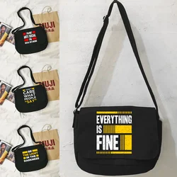 Messenger Bag Casual Tooling Messenger Bag Multi-function Students Portable Versatile Simple One-shoulder Phrase Pattern Bags