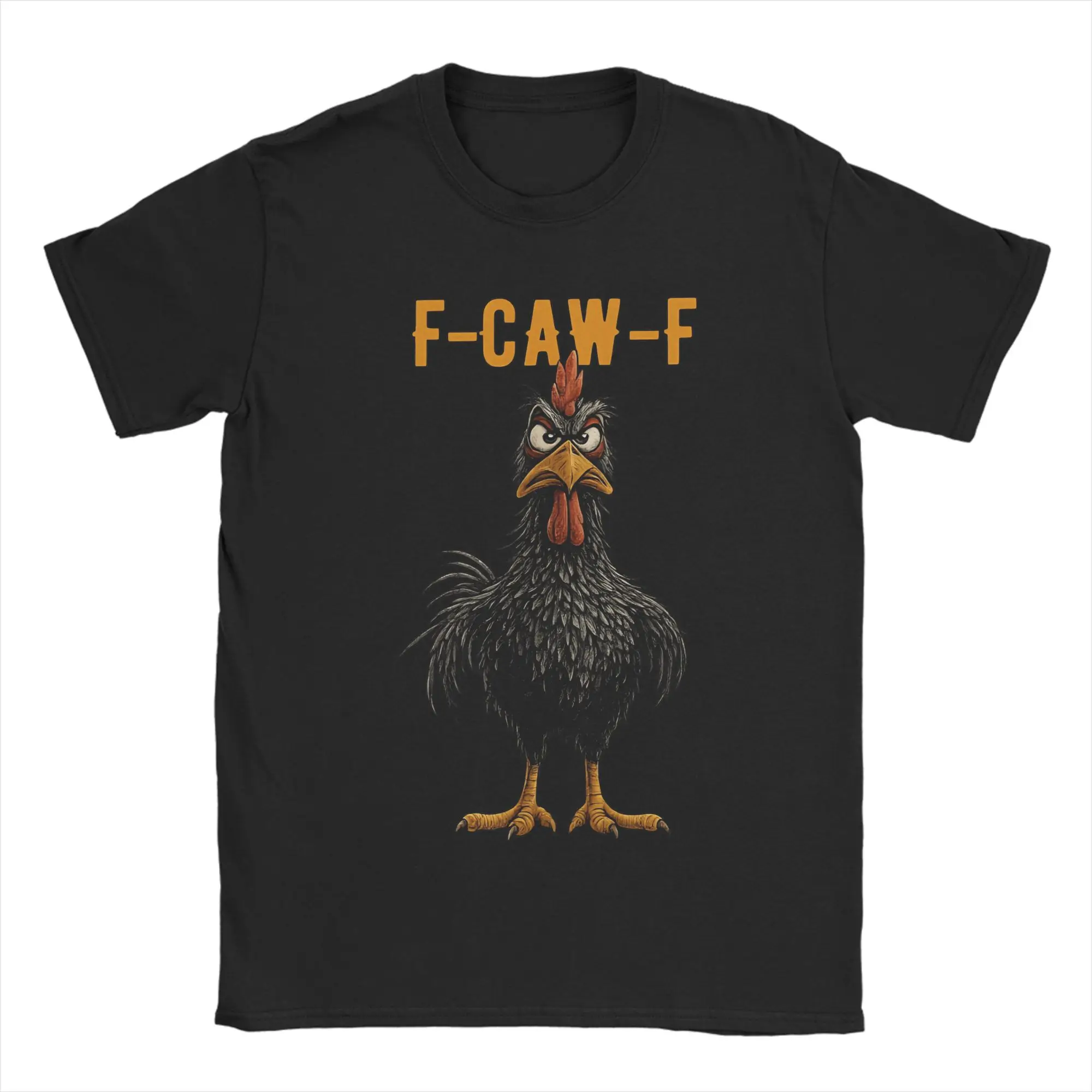 مضحك F-Caw-F الأسود غاضب الدجاج ميمي القطن تي شيرت للرجال الصيف الشارع الشهير تي شيرت س الرقبة Harajuku تي شيرت بلوزات كبيرة الحجم