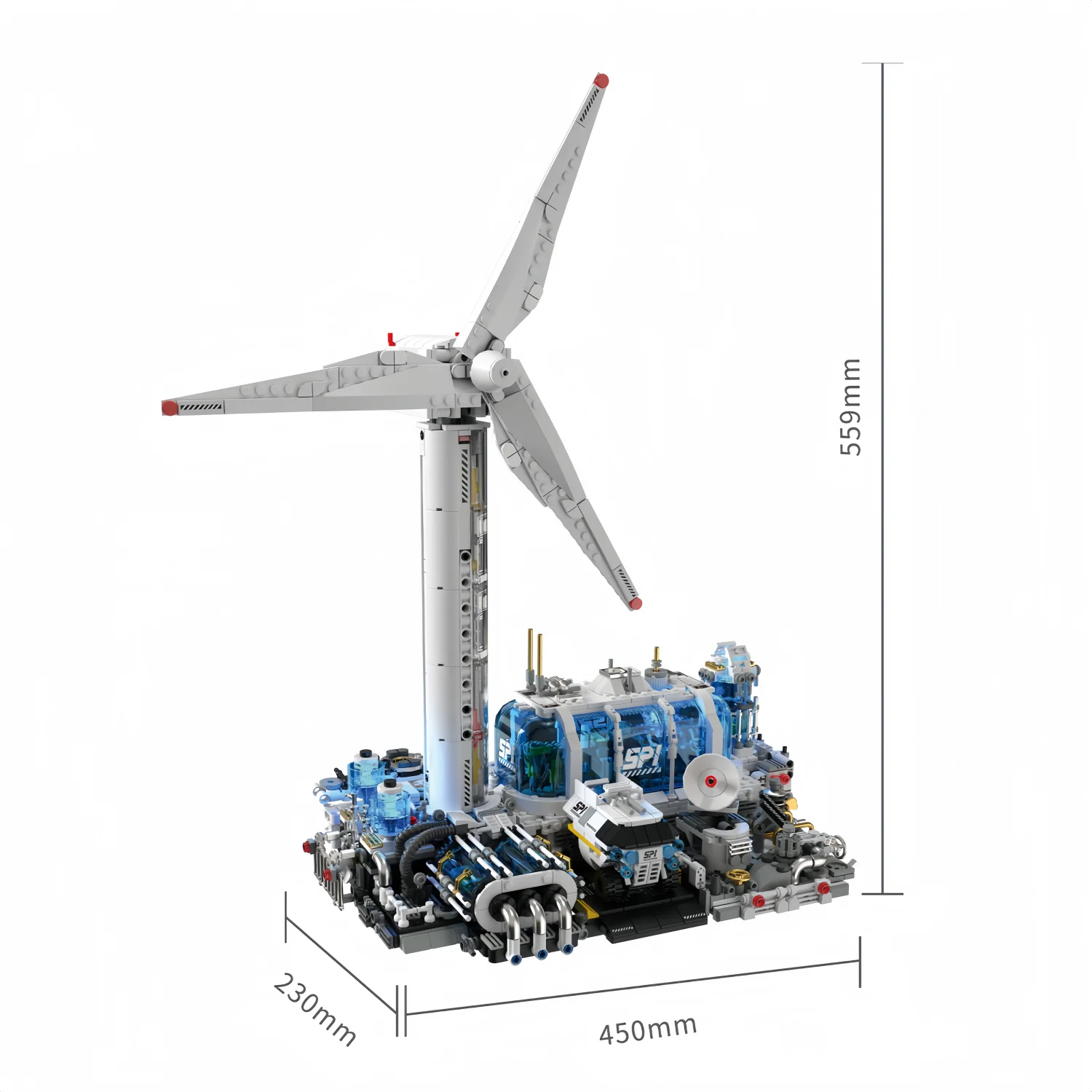 2291 قطعة WTGS مزرعة الرياح اللبنات استكشاف الفضاء الإضاءة نبات طاقة الرياح نموذج المحرك مدفوعة لغز لعبة هدية الكريسماس