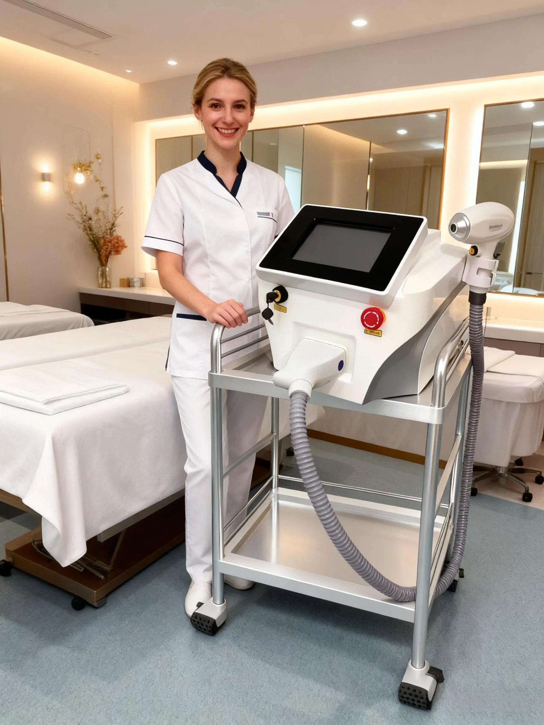 

Diode Laser 755 808 1064nm 3 Wavelengths Hair Removal Machine Cooling Head Painless Laser Epilator Face Body Hair Removal