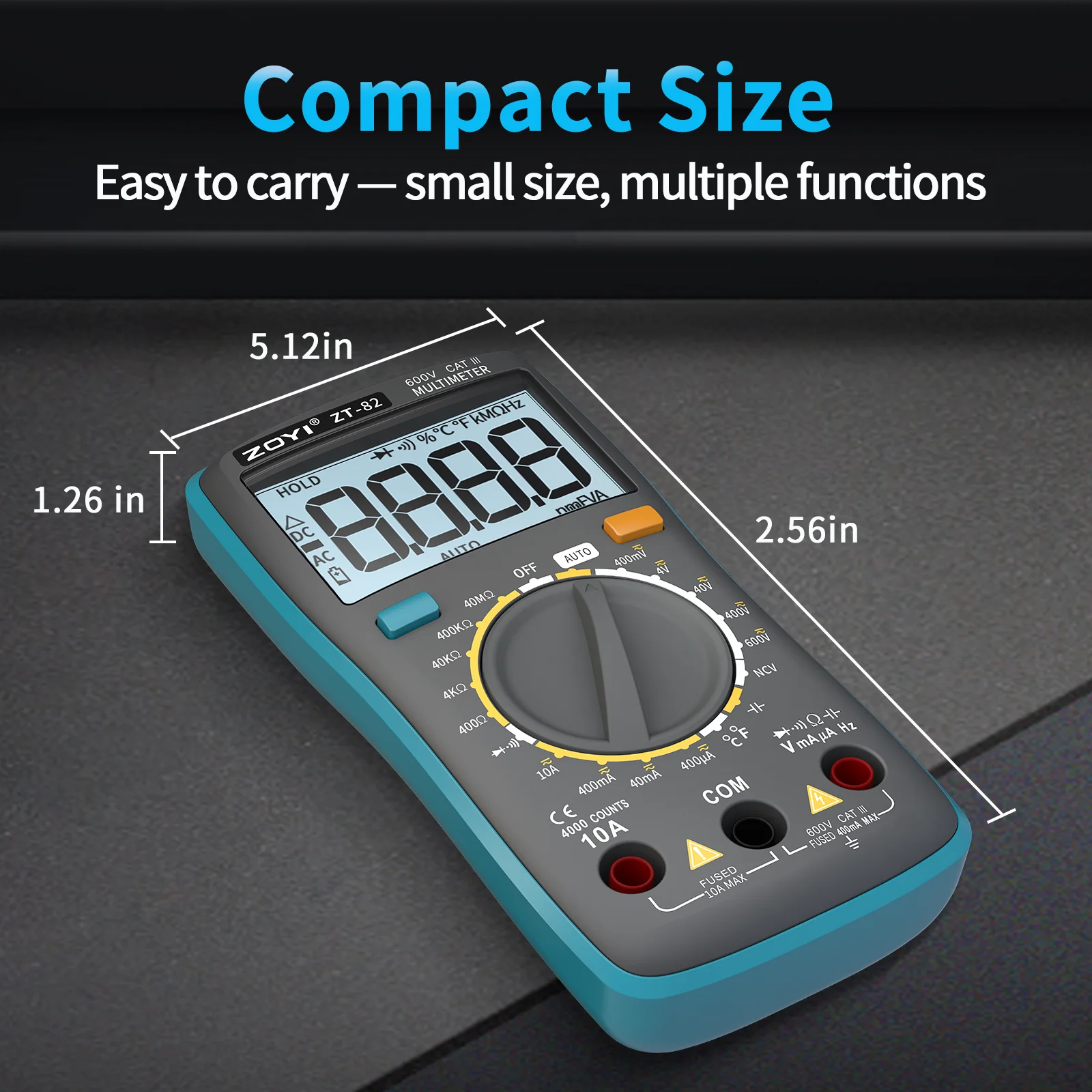 ZOYI ZT-82 Mini Digital Multimeter High Precision Fully Automatic Smart Anti-Burn Multifunction Tester for Electrician Repair