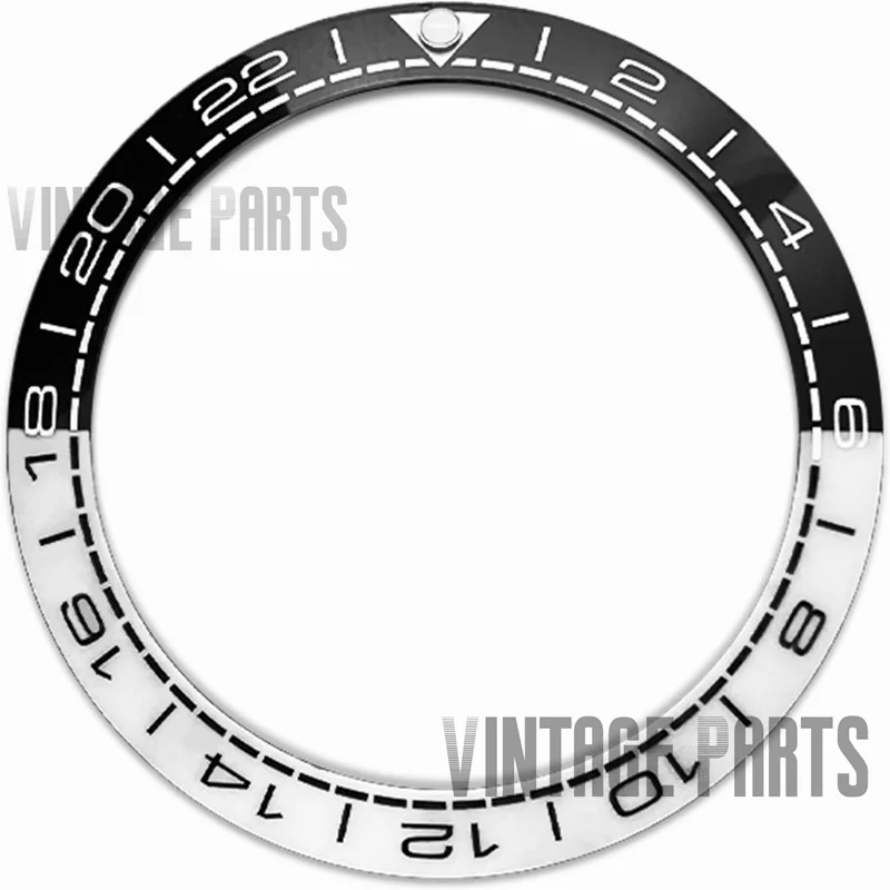 38Mm black white ceramic bezel insert fit for seiko 007 watch