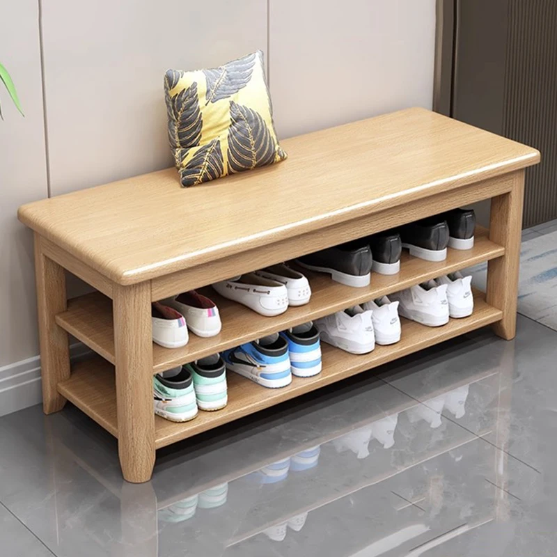 

Wooden Designer Shoe Stool Organizer Living Room Bench Seat Shoe Stool Shelf Office Living Room Gabinete Entrance Furniture
