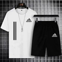 New Men's Clothing Summer Sports Suit Comfortable Breathable Mesh Running Sets Jogging Fitness Tracksuit Men Training Jersey