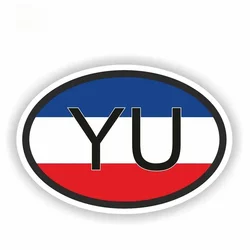 Car Stickers for YU YUGOSLAVIA Country Code Flag  Waterproof Auto Decors on Bumper Rear Window Laptop Vinyl Decal