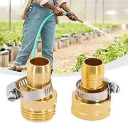 3/4 Inch Grass Lawn Garden Hose Repair Mender Kit Hose Connector Male Female With Tightening Clamp For Water Faucet Garden Hose
