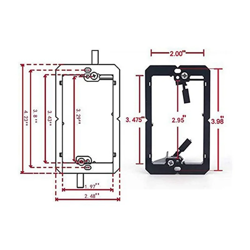 

ABZZ-24 шт. Одноместный (1-местный) монтажный кронштейн для настенной панели низкого напряжения - черный