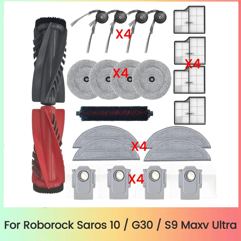 N83R 23 шт. запасные части для пылесоса Roborock Saros 10/G30/S9 Maxv Ultra, основная боковая щетка, фильтр, накладка для швабры, мешок для пыли