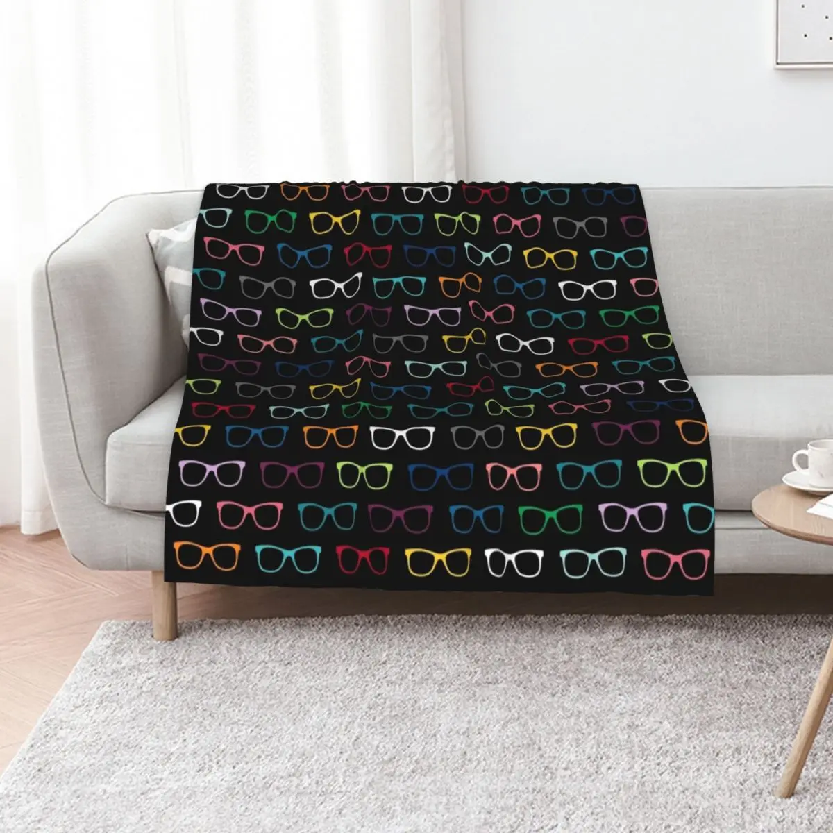 

Colorful Hipster Eyeglasses Pattern Throw Blanket For Baby Hairys Plush Hair Blankets