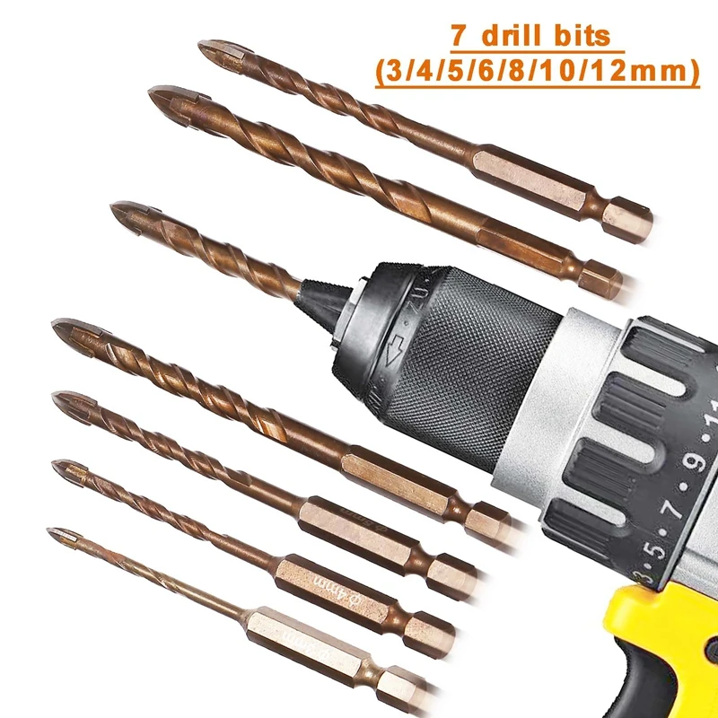 Imagem -02 - Cruz Hex Tile Drill Bits Grupo Vidro Cerâmico Concreto Abridor de Furos Ferramentas de Liga Dura Bit mm mm mm mm mm 10 mm 12 mm Venda Quente Pcs