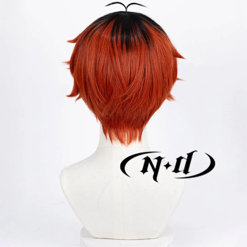ND Stark Cosplay Wigs Anime Frieren: Beyond Journey\'s End Stark Red Black Roots Cosplay Hair Wigs for Comic Con Coser Halloween