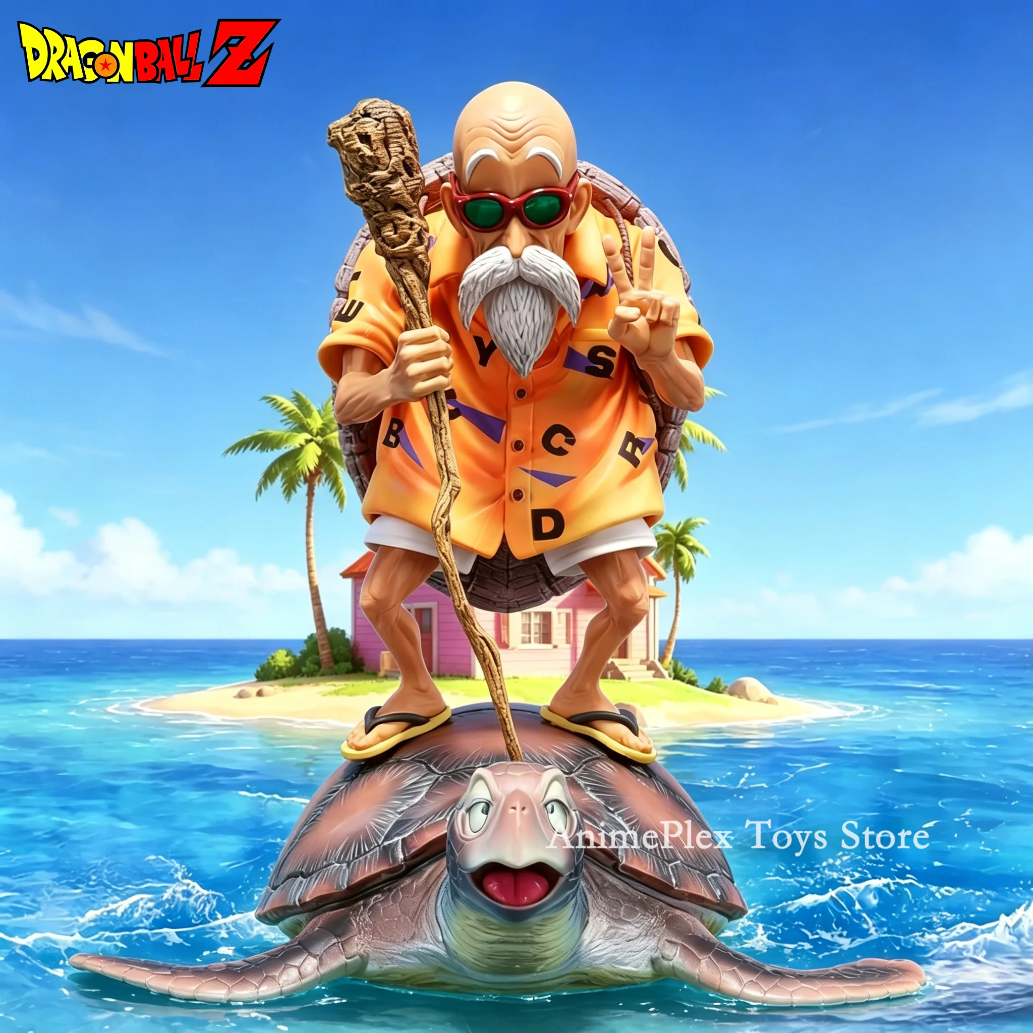 

26cm/10.24in Dragon Ball Master Roshi Anime Figure PVC Kame Sennin Statue Desktop Ornament Collection Model Toy Gift