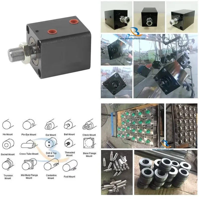 2000 PSI Carbon Steel Double Acting Compact Hydraulic Cylinders for Industrial Equipment Heavy Duty Lifting Press Machine
