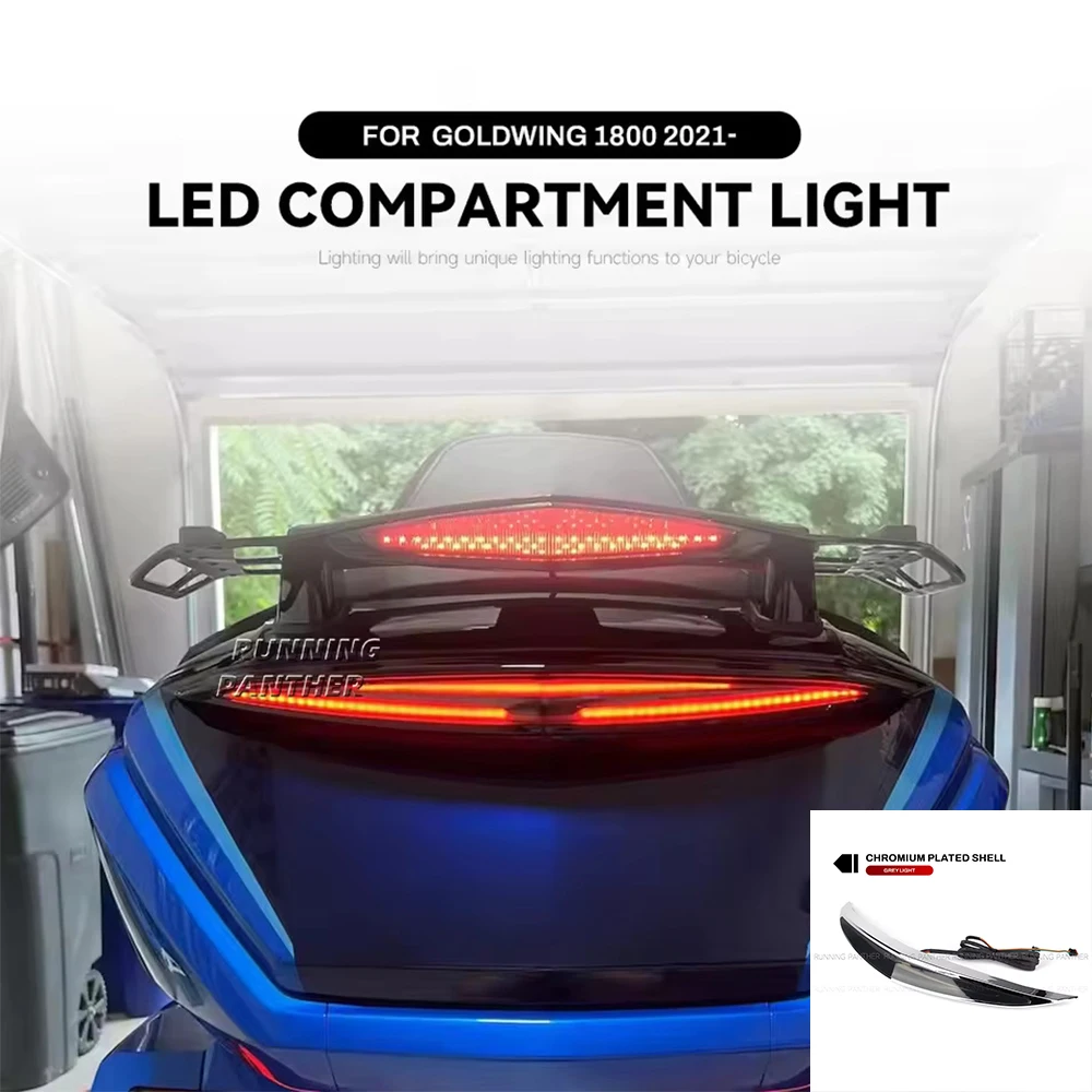 

2021 - 2023 NEW For Honda Goldwing Gold Wing GL1800 GL 1800 Motorcycle ABS Trunk Spoiler LED Red Rear Brake Light Turn Signal