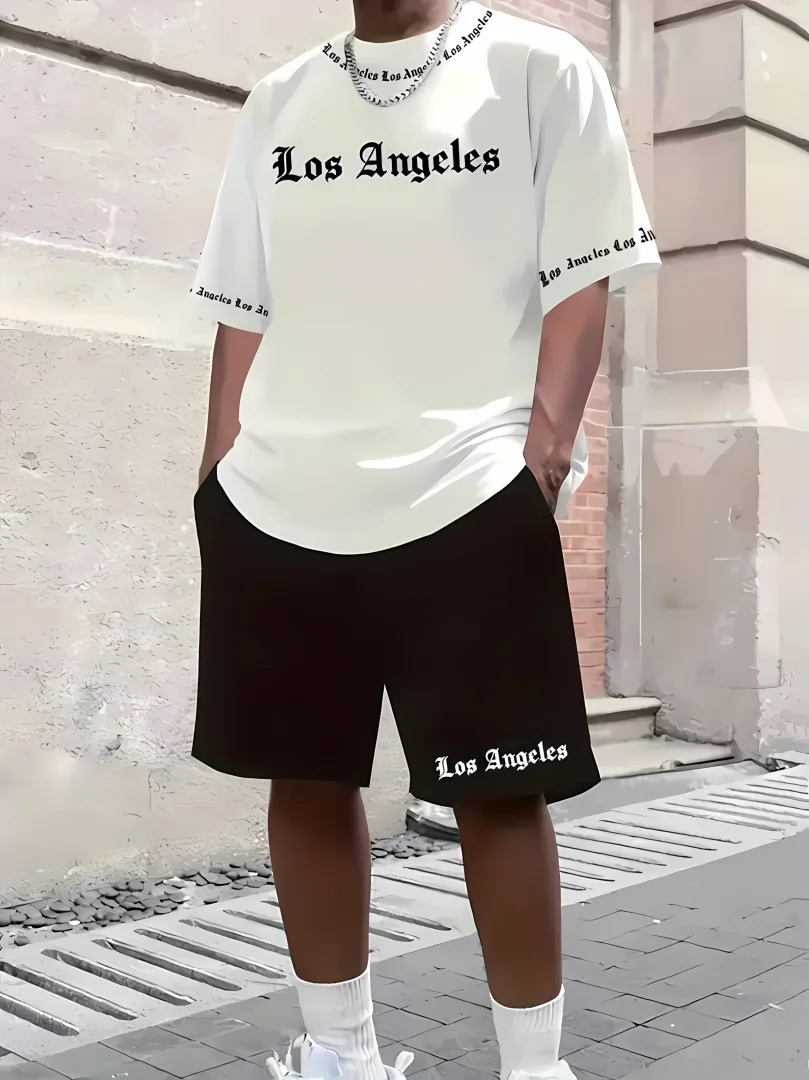 

3D printed men's top and shorts 2-piece casual sports set 2025 men's T-shirt breathable quick drying sports set large clothes