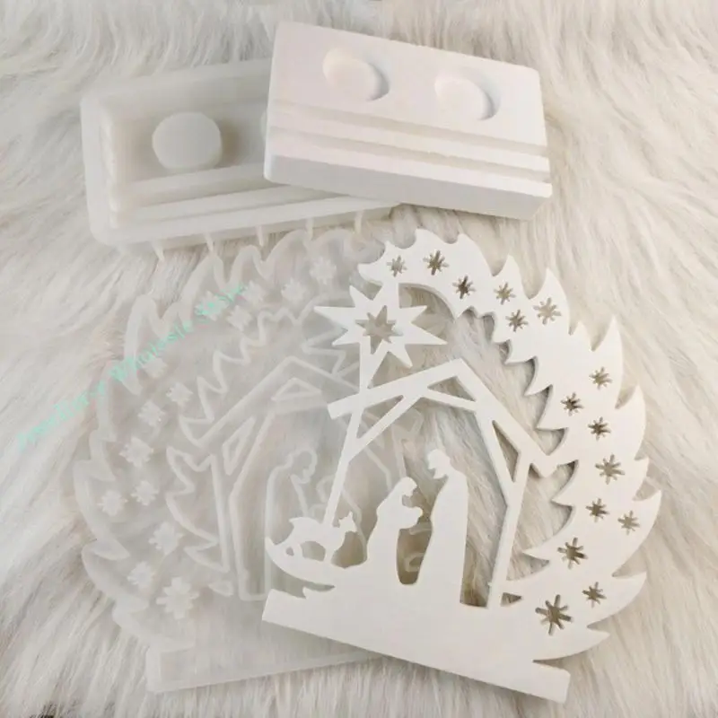 R7UF مفصل حاملي الشموع العفن الاحتفال الديني شمعة حامل إدراج قوالب قالب سيليكون العفن