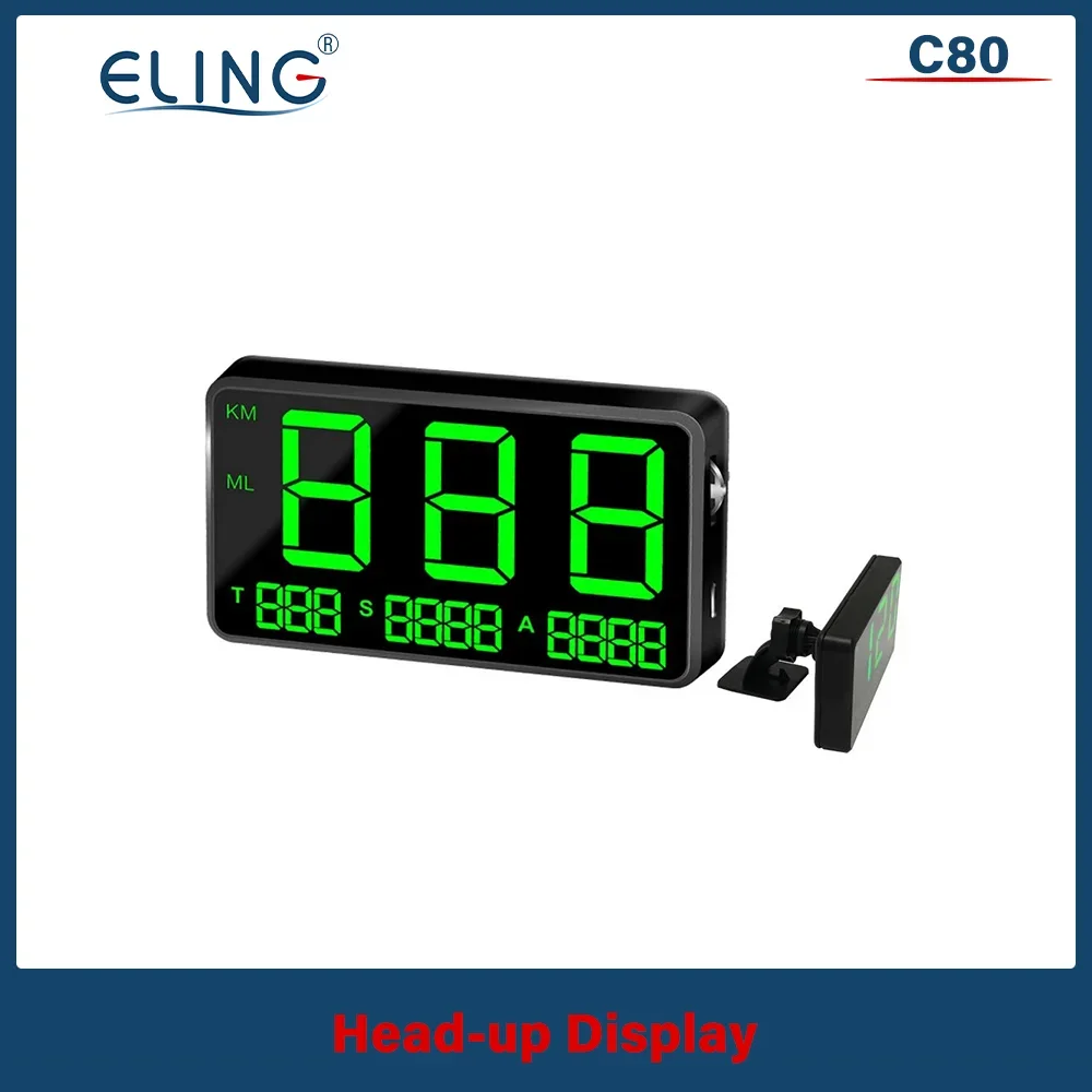 ELING Newest Universal GPS HUD Speedometer Odometer Car Digital Speed Display MPH Over Speed Alarm Car Clock for All Vehicles
