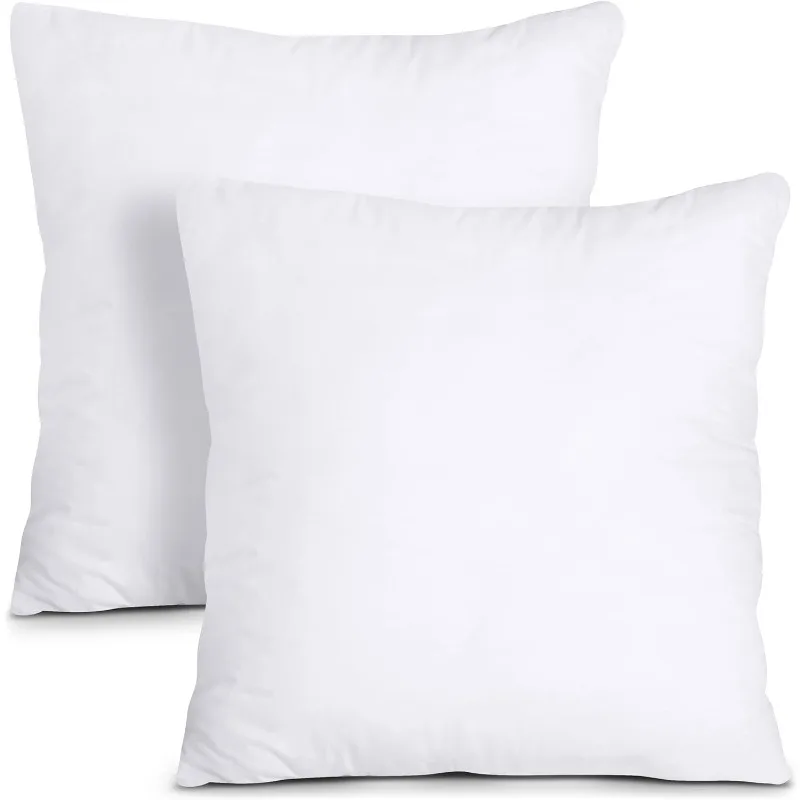 

Throw Pillows Insert (Pack of 2, White) - 28 x 28 Inches Bed and Couch Pillows