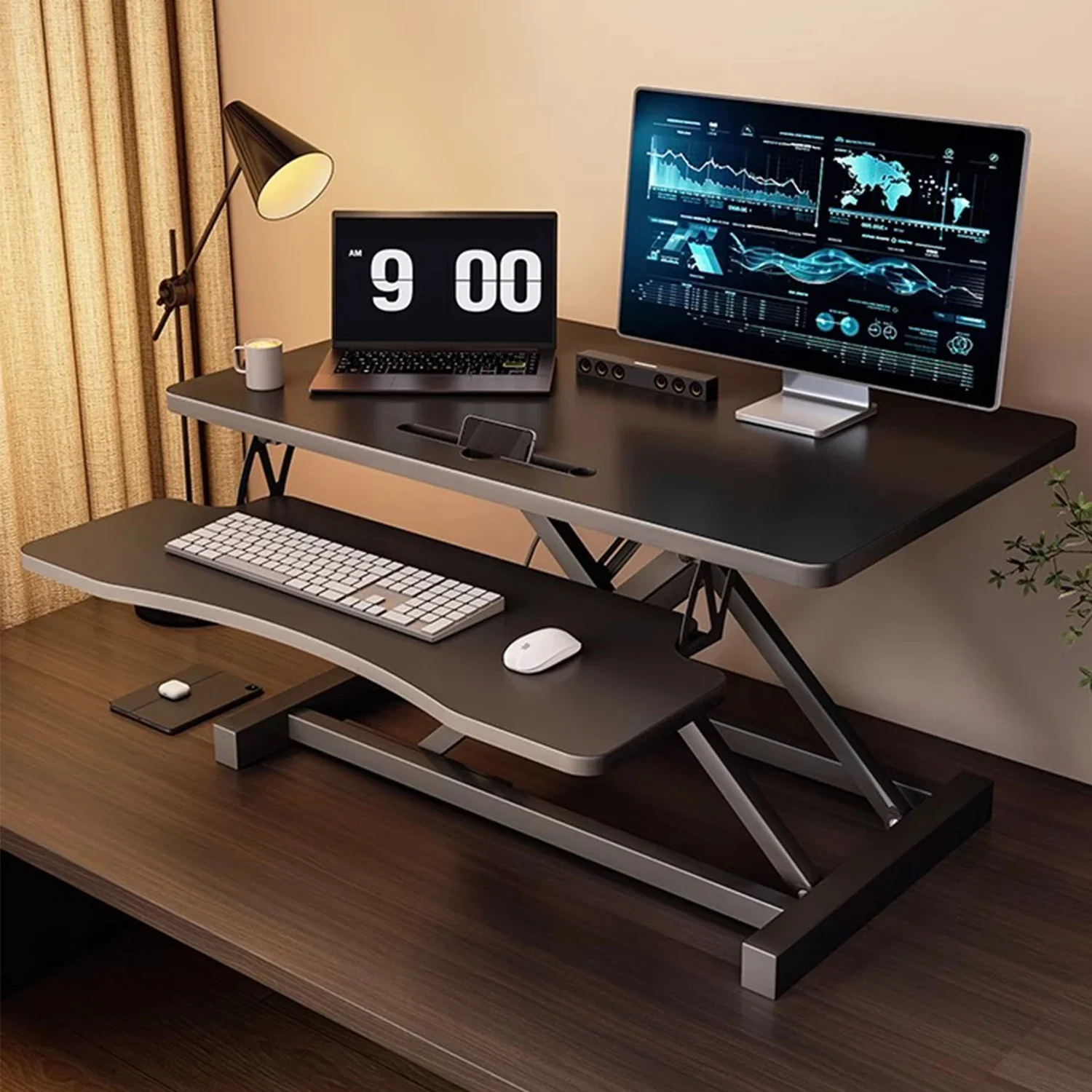 

Computer desk Standing lifting table Simple desk Workbench Bedroom Home heightening desktop notebook holder