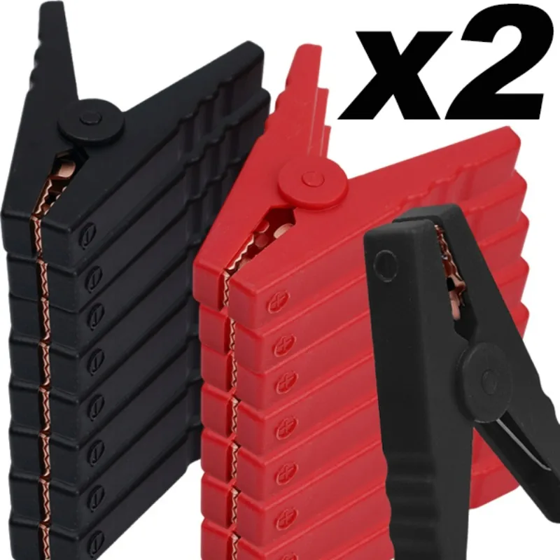 

2 шт. 100А большие изолированные зажимы типа «крокодил» для зарядных устройств автомобильных аккумуляторов