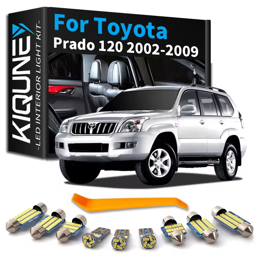 17Pcs Complete LED Bulb Interior Reading Door Light Kit For Toyota Prado 120 LC120 2002 2003 2004 2005 2006 2007 2008 2009