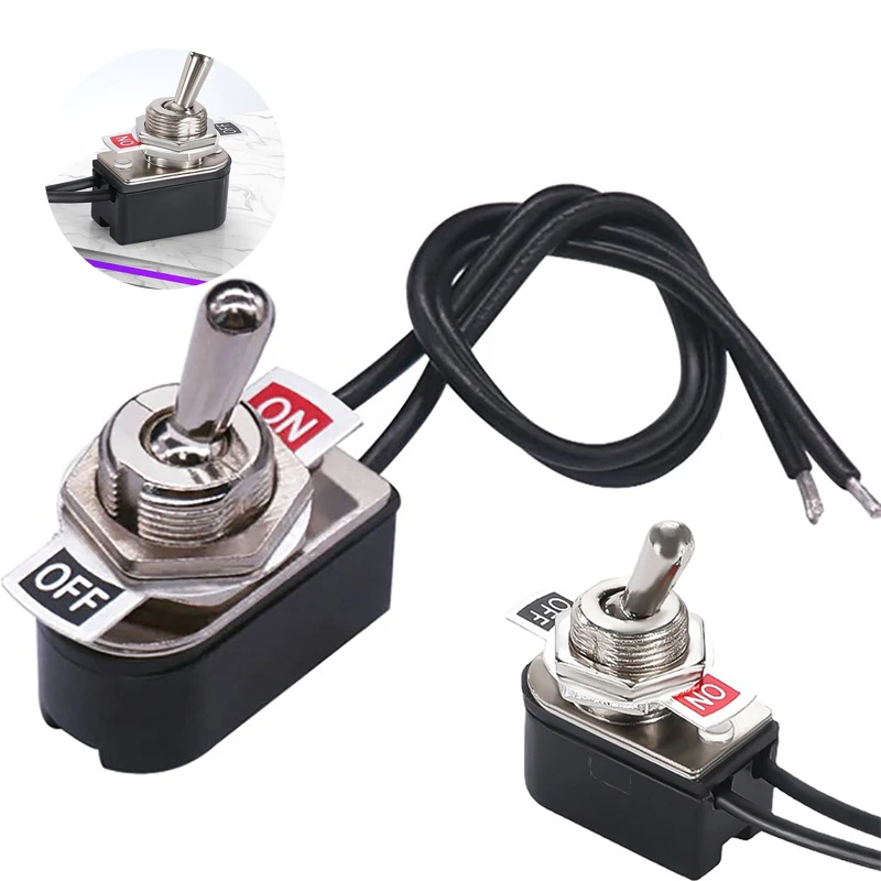 AC250V 3A On/Off Prewired Standard Toggle Switch With Wire Cable KNS-1 SPST Contacts Switch Electrical Equipment