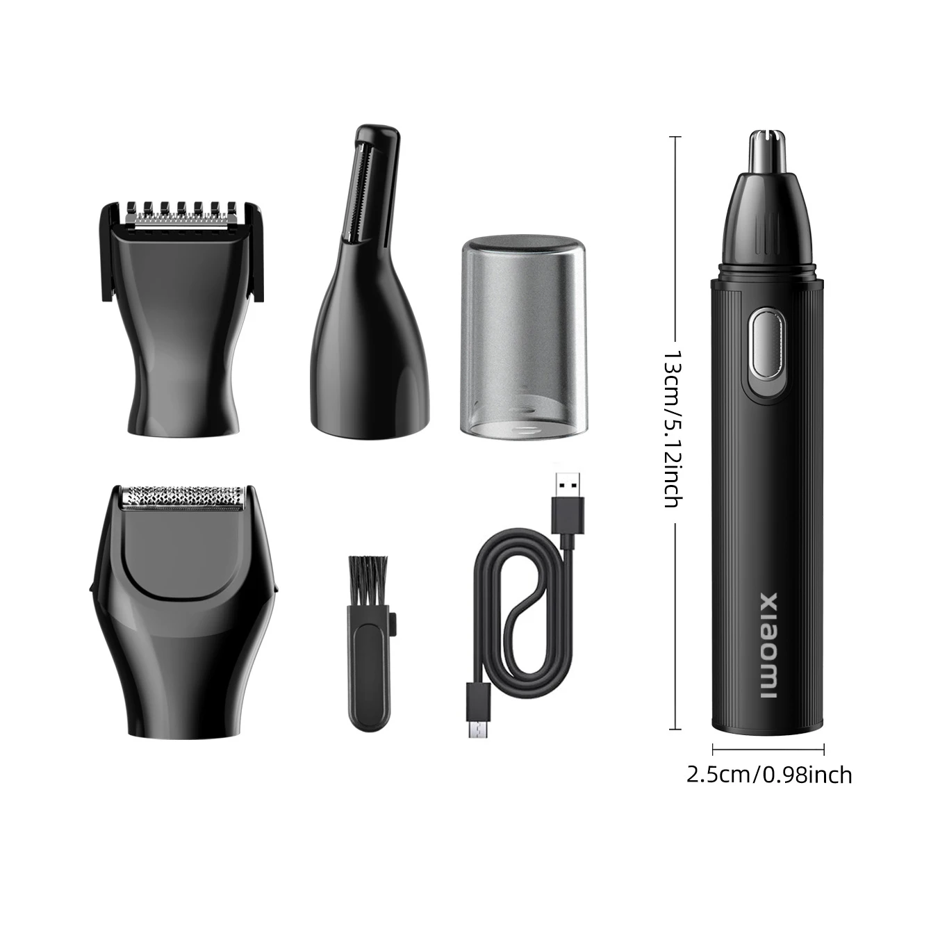 新しい Xiaomi 4 in 1 電気鼻耳ヘアトリマー男性用無痛 USB 充電式もみあげ眉毛ひげバリカンシェーバー