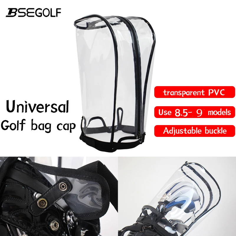 Golf Bag Cover, Golf Bag Cap, Stylish and Transparent PVC Material, Four Activity Buttons