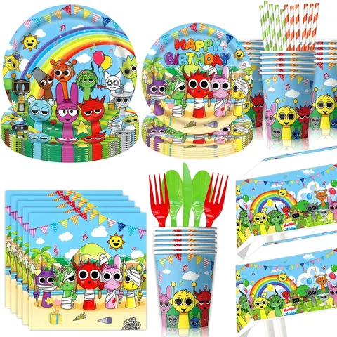 स्प्रुंकी जन्मदिन पार्टी सजावट टेबलवेयर कप प्लेट टेबलक्लोथ गुब्बारा केक टॉपर बच्चों के लिए बेबी शॉवर इवेंट पार्टी आपूर्ति 6 best sales पर्व पार्टी की सजावट - №2