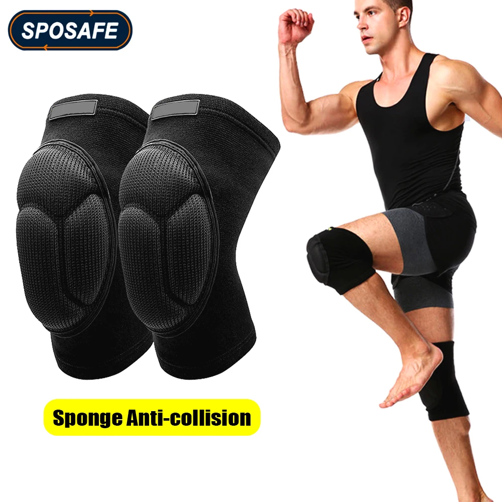 1Pair Sports Anti-collision Sponge Knee Pads Protective Thicken Knee Brace for Goalkeeper, Kneeling Dance, Rock Climbing, Rugby