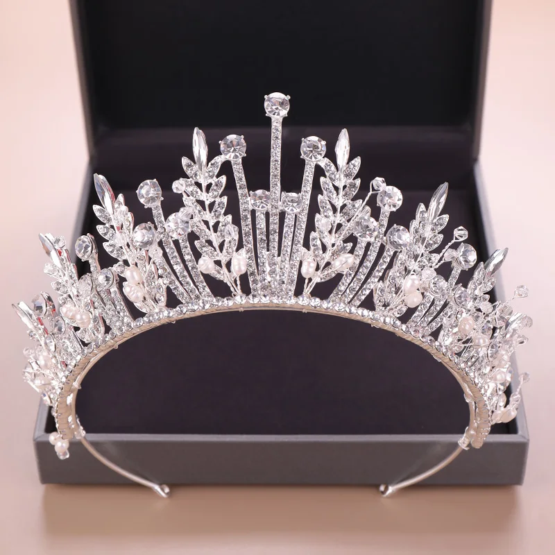 Wedding Crown Crystal Rhinestone Crown Bridal Hair Jewelry Silver Color Tiaras Crowns For Brides Diadem Bridal Hair Accessories image 3